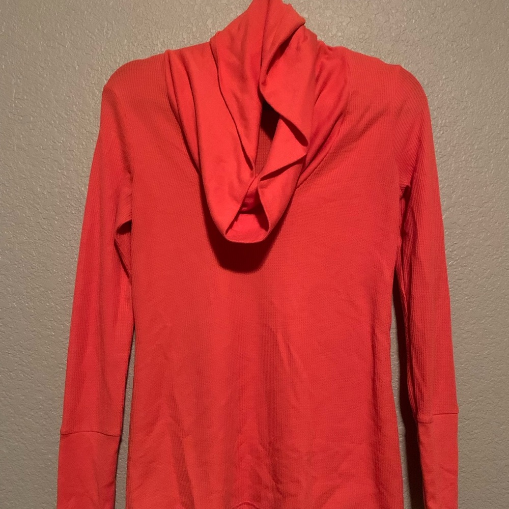 Cowl neck tee, waffle knit, a.n.a., size S
